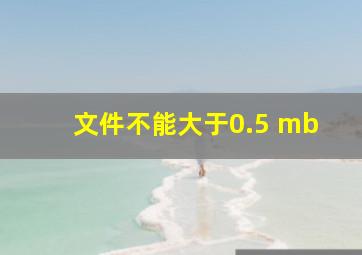 文件不能大于0.5 mb